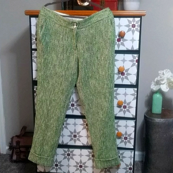 Emerald tweed Anthropologie Leifsdottir pants! - Picture 2 of 7